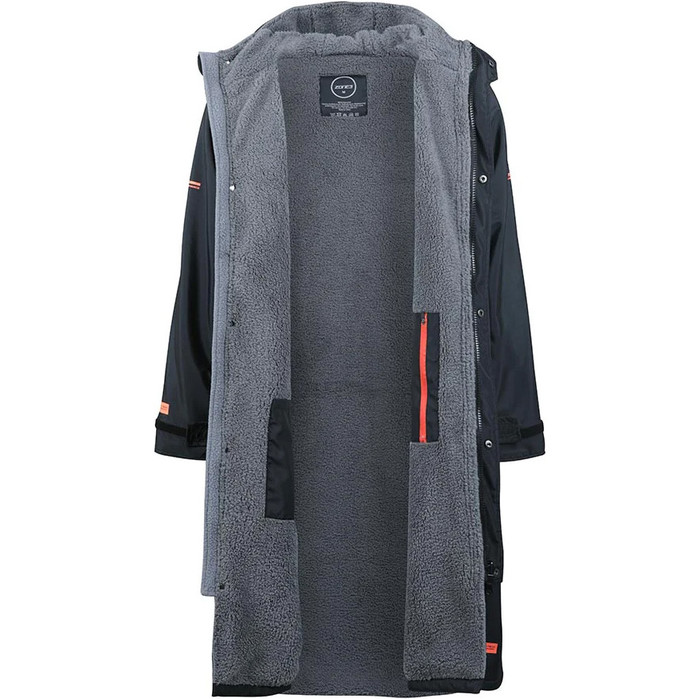 2024 Zone3 Recycled Heat- Tech Polar Fleece Parka Change Robe CW23UHTCR123 - Black / Orange